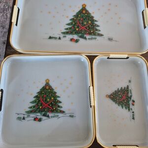 Christmas Tree Serving Tray Set